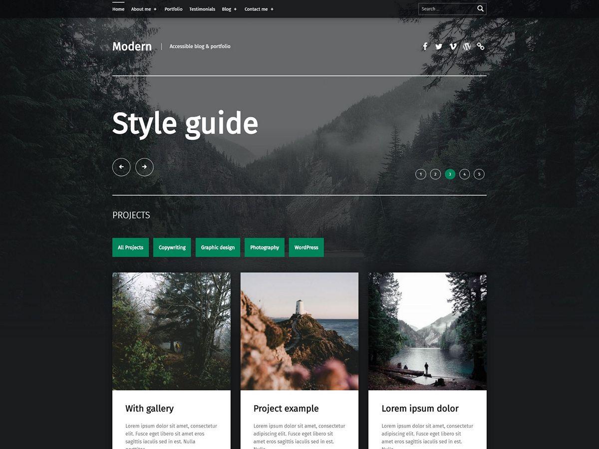 Modern WordPress theme